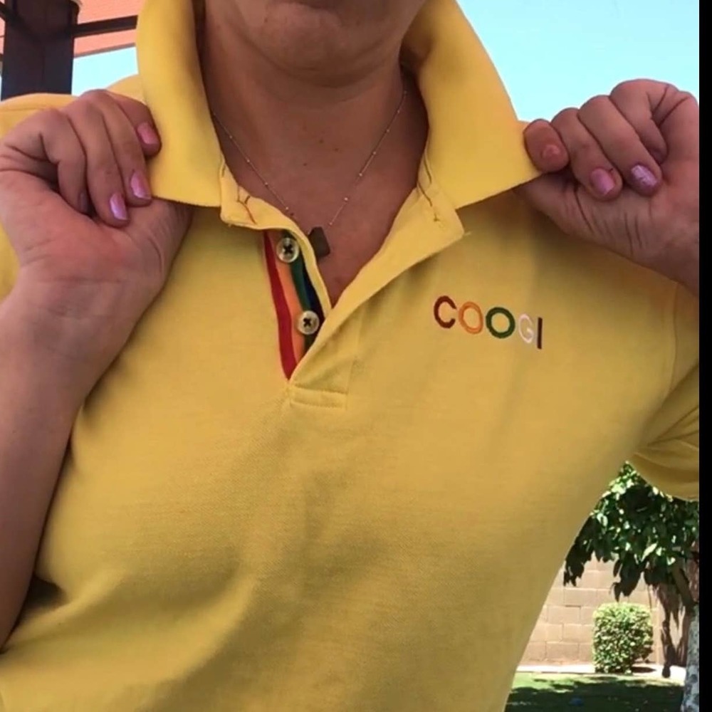 Coogi XL Polo Shirt Yellow Short Sleeve